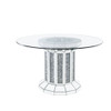 Noralie - Dining Table - Clear Glass Top & Mirrored & Faux Diamonds