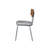 Jurgen - Side Chair Set of 2) - Gray Synthetic Leather, Oak & Silver