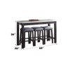 Necalli - 4 Piece Counter Height Table Set - Marble Top & Weathered Espresso