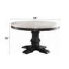 Nolan - Round Dining Table - White Marble Top & Salvage Dark Oak