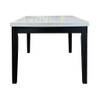Nolan - Dining Table - White Natural Marble Top & Salvage Dark Oak