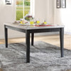 Nolan - Dining Table - White Natural Marble Top & Salvage Dark Oak