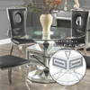 Noralie - 30" Dining Table - Clear Glass, Mirrored & Faux Diamonds