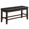 Urbana - Counter Height Bench - Black Synthetic Leather & Espresso