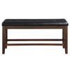 Urbana - Counter Height Bench - Black Synthetic Leather & Espresso