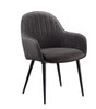 Caspian - Side Chair (Set of 2) - Dark Gray Fabric & Black Finish