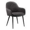 Caspian - Side Chair Set of 2) - Dark Gray Fabric & Black