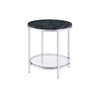 Virlana - End Table - Faux Black Marble & Chrome Finish