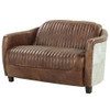 Brancaster - Loveseat - Retro Brown Top Grain Leather & Aluminum