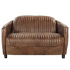 Brancaster - Loveseat - Retro Brown Top Grain Leather & Aluminum