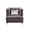 Hegio - Chair With Pillow - Gray Velvet