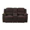 Madden - Motion Loveseat With Console - Brown Chenille