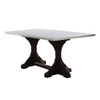 Gerardo - 30" Dining Table - White Marble Top & Weathered Espresso