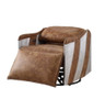 Qalurne - Power Motion Recliner With Swivel - Two Tone Mocha Top Grain Leather & Aluminum