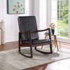 Raina - Rocking Chair - Dark Brown Synthetic Leather & Espresso