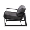 Locnos - Accent Chair - Gray Top Grain Leather & Black