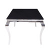 Fabiola - Dining Table - Black Glass Top & Stainless Steel