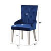 Varian - Side Chair - Blue Fabric & Antique Platinum