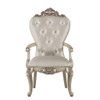 Gorsedd - Arm Chair Set of 2) - Cream Fabric & Golden Ivory