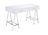 Coleen - Desk - White High Gloss & Chrome Finish