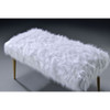Bagley II - 20" Bench - White Faux Fur & Gold