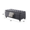 Rebekah - Bench With Storage - Gray Fabric