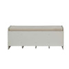 Berci - Bench With Storage - Beige Fabric & White