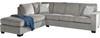 STELLAR Nickel 112" Wide Queen Sleeper Sectional