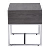 Iban - End Table - Gray Oak & Chrome
