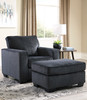 STELLAR Dark Gray 38" Wide Arm Chair & Ottoman