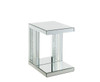 Nysa - 24" Accent Table - Mirrored & Faux Crystals Inlay