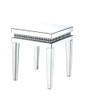 Lotus - 20" End Table - Mirrored & Faux Ice Cube Crystals