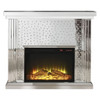 Nysa - 40" Fireplace - Mirrored & Faux Crystals