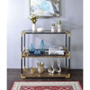 Heleris - Console Table - Smoky Glass Top & Black & Gold