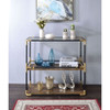 Heleris - Console Table - Smoky Glass Top & Black & Gold