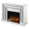Noralie - 35" Fireplace - Mirrored & Faux Diamonds
