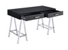 Coleen - Writing Desk - Black High Gloss & Chrome