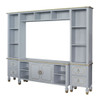 House Marchese - Entertainment Center - Gold Trim & Pearl Gray