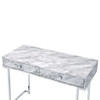 Tigress - Writing Desk - White Printed Faux Marble Top & Chrome