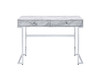 Tigress - Writing Desk - White Printed Faux Marble & Chrome Finish