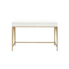 Lightmane - Writing Desk (Same Ac00900) - White High Gloss & Gold