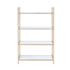 Ottey - Bookshelf - White High Gloss & Gold