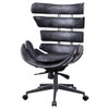Megan - Office Chair - Vintage Black Top Grain Leather & Aluminum