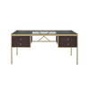Yumia - Writing Desk - Gold & Walnut