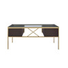 Yumia - Writing Desk - Gold & Walnut