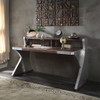 Brancaster - Executive Writing Desk - Retro Brown Top Grain Leather & Aluminum