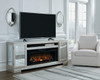 Flamory - Silver - LG TV Stand W/Fireplace Option