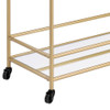 Kenda - Serving Cart - Clear Glass, Mirrored & Gold