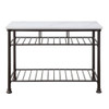 Freyja - Kitchen Island - White Cultured Marble Top & Gray