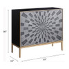 Quilla - Console Cabinet - Black, Gray & Brass